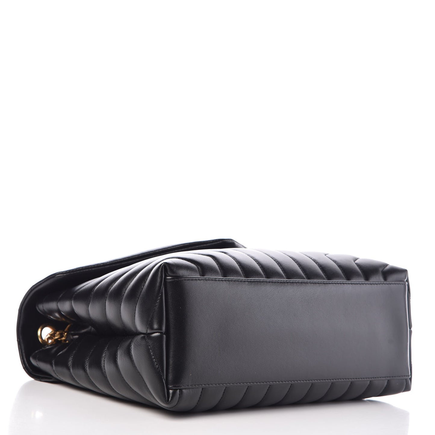 Calfskin Y Quilted Monogram Medium Loulou Chain Satchel Black