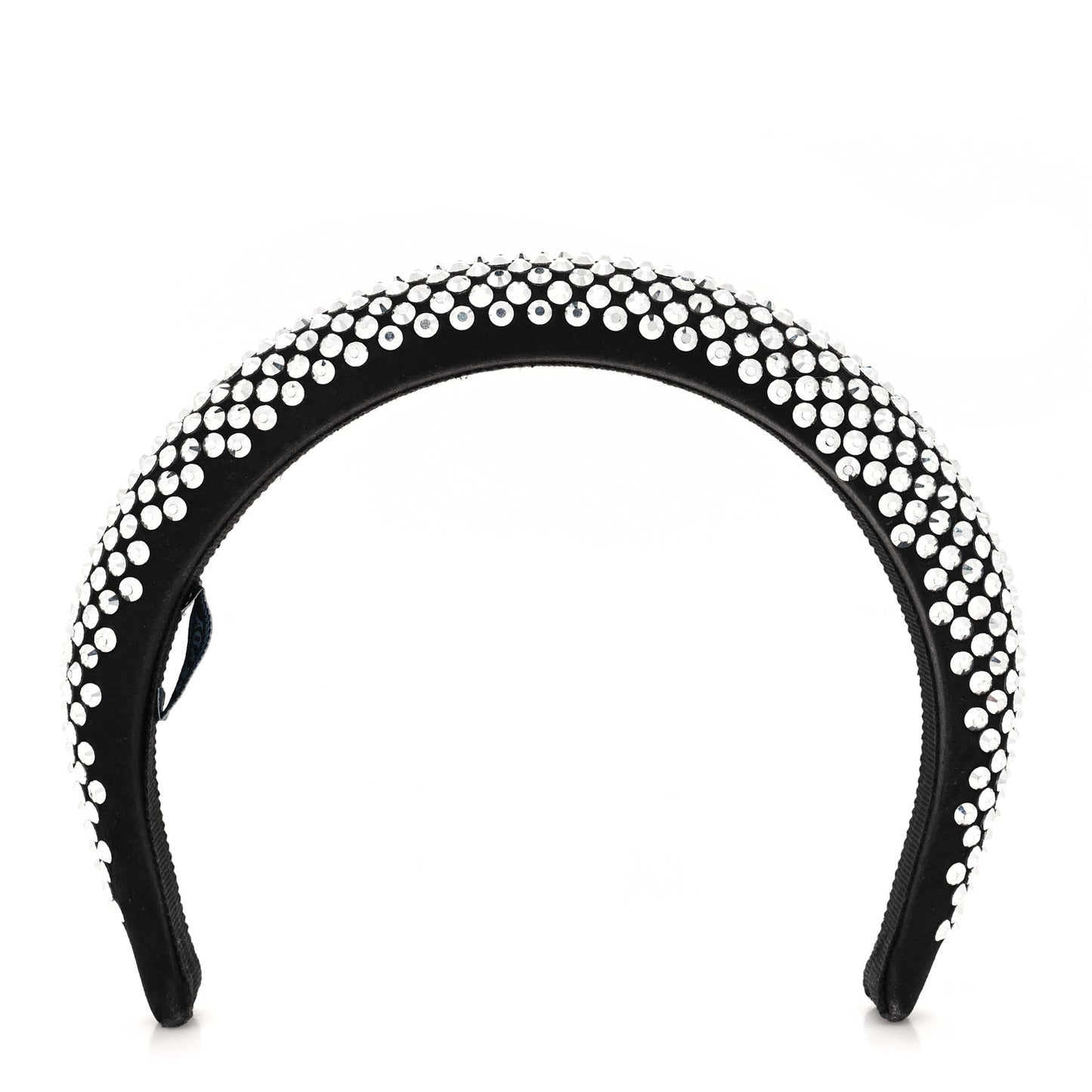 Satin Crystal Embellished Headband Metal