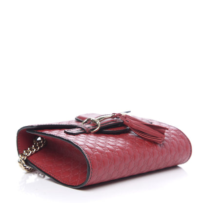 Gucci Soft Microguccissima Mini Emily Chain Shoulder Bag Rosso 3 of 9