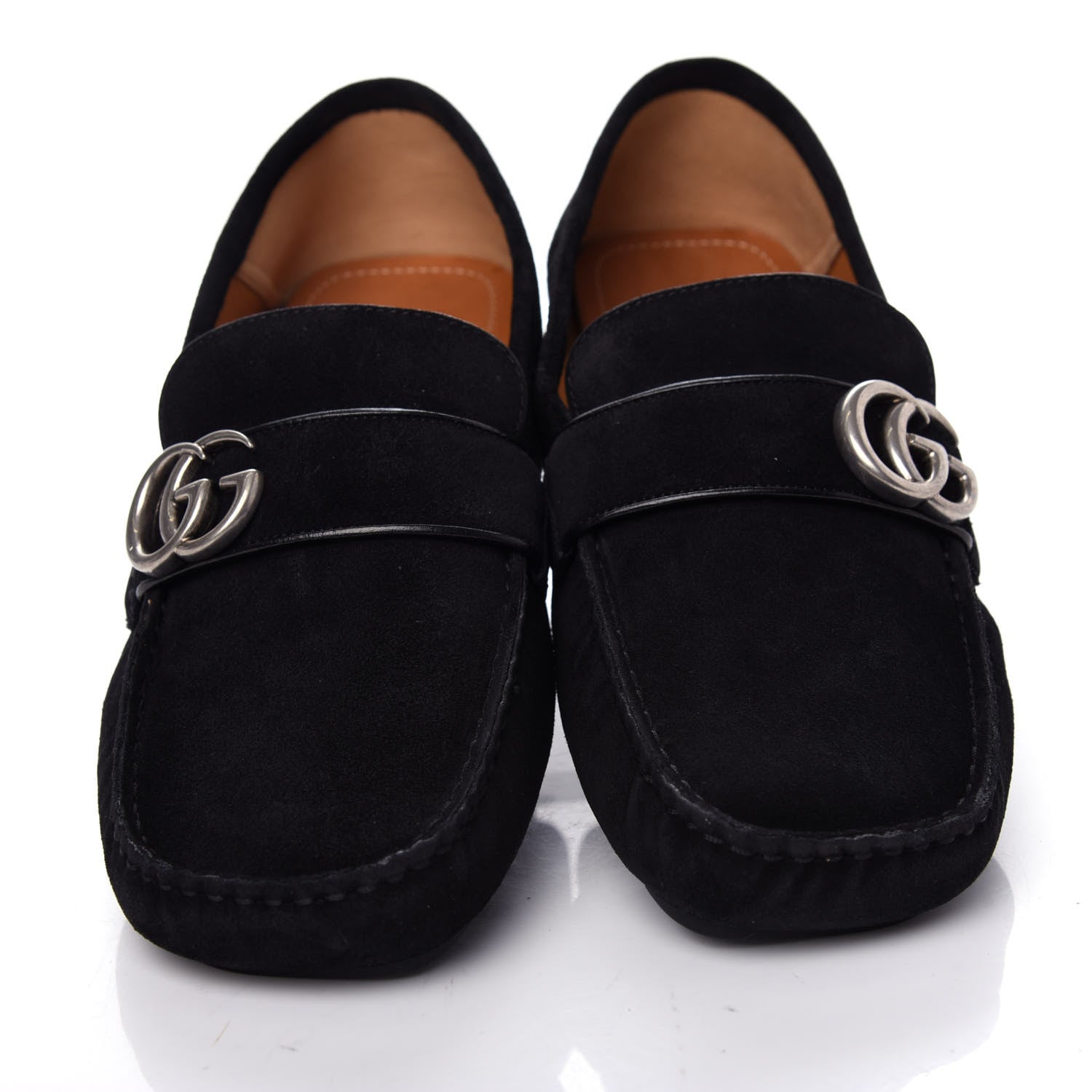 Gucci Suede Mens Driver Queen Loafers 8 Black 5 of 12