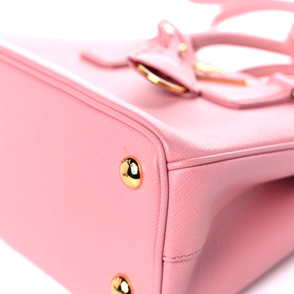 Prada Saffiano Lux Micro Galleria Double Zip Tote Petalo 17 of 33