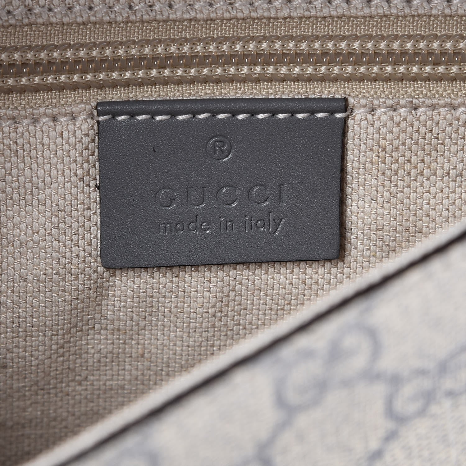 Gucci GG Supreme Monogram Selleria Calfskin Small Satchel Messenger Bag Ecru Grigio 6 of 7