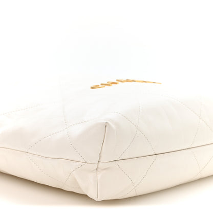 Chanel Shiny Calfskin Quilted Small Chanel 22 White 9 of 10