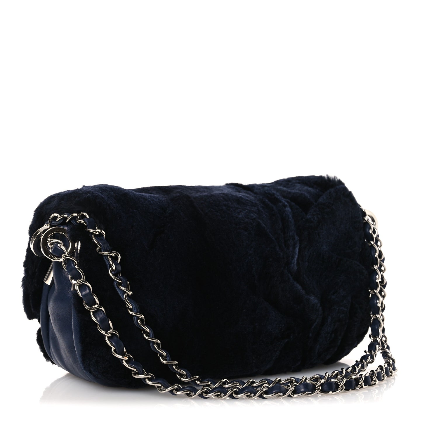 Lapin Rabbit Fur Flap Blue