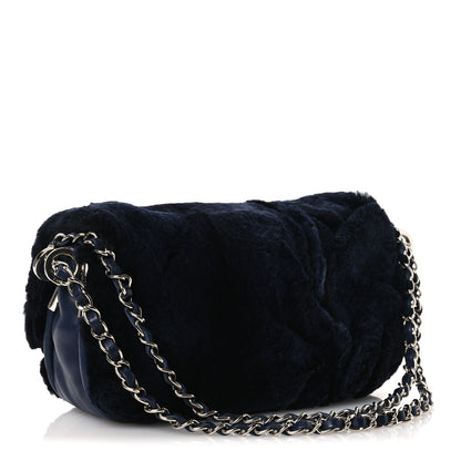 Chanel Lapin Rabbit Fur Flap Blue 3 of 10