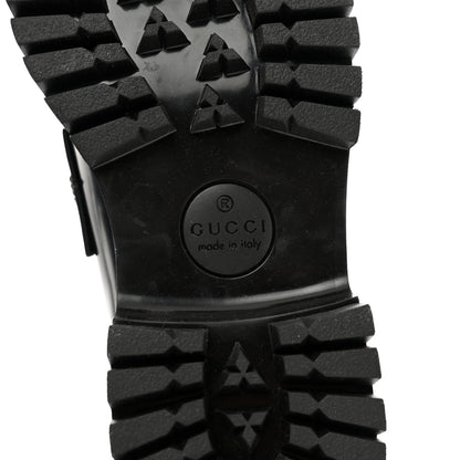 Gucci Cordovan Lux Womens Jeanne Platform Lug Sole 30/45mm Loafers 38 Black 6 of 8