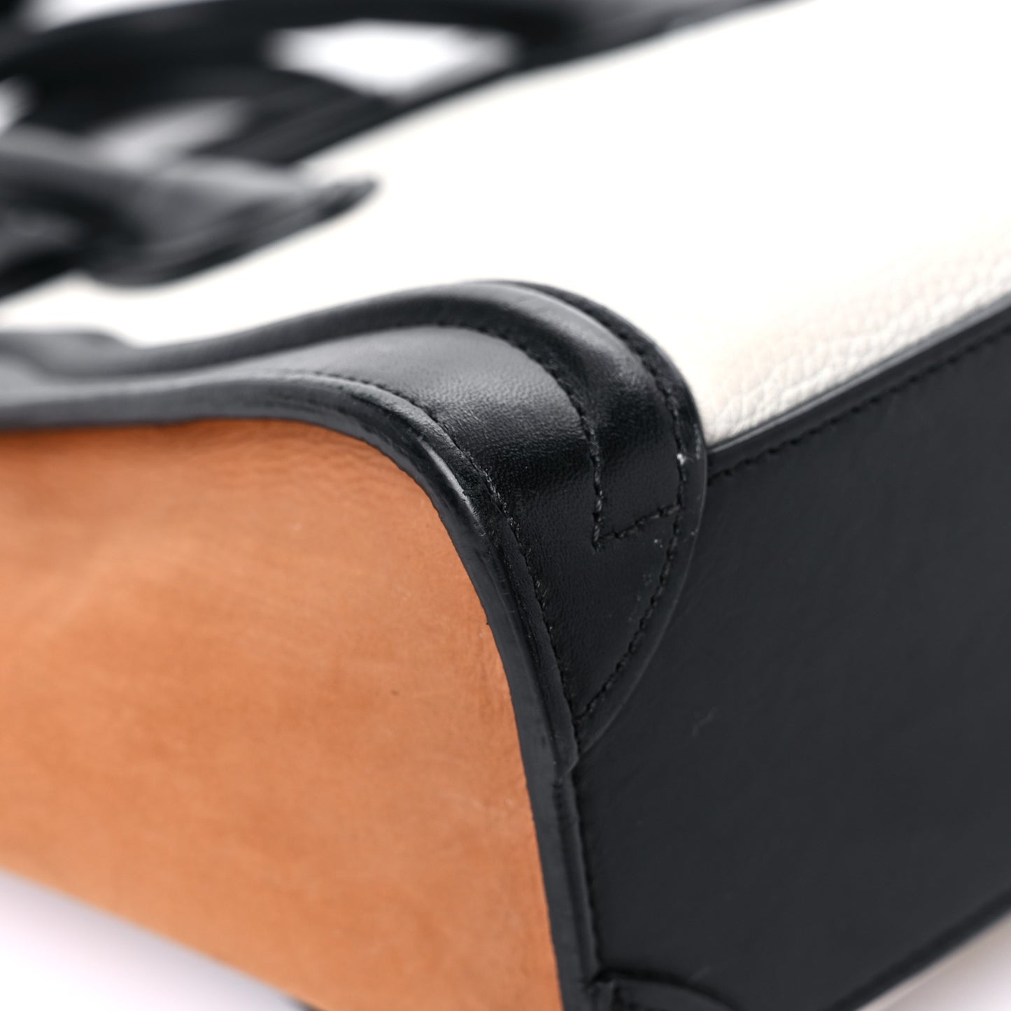 Smooth Drummed Calfskin Nano Tri-Color Luggage White