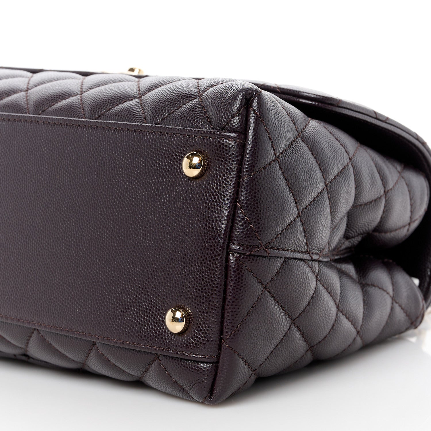 Chanel Caviar Quilted Small Coco Handle Flap Dark Brown 10 of 12