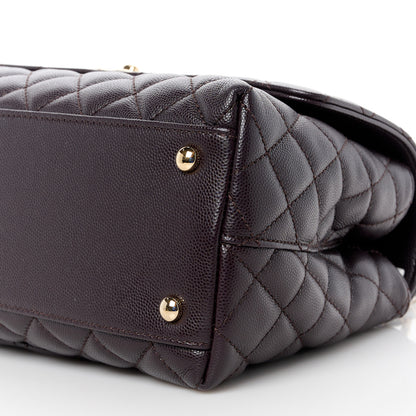 Chanel Caviar Quilted Small Coco Handle Flap Dark Brown 10 of 12