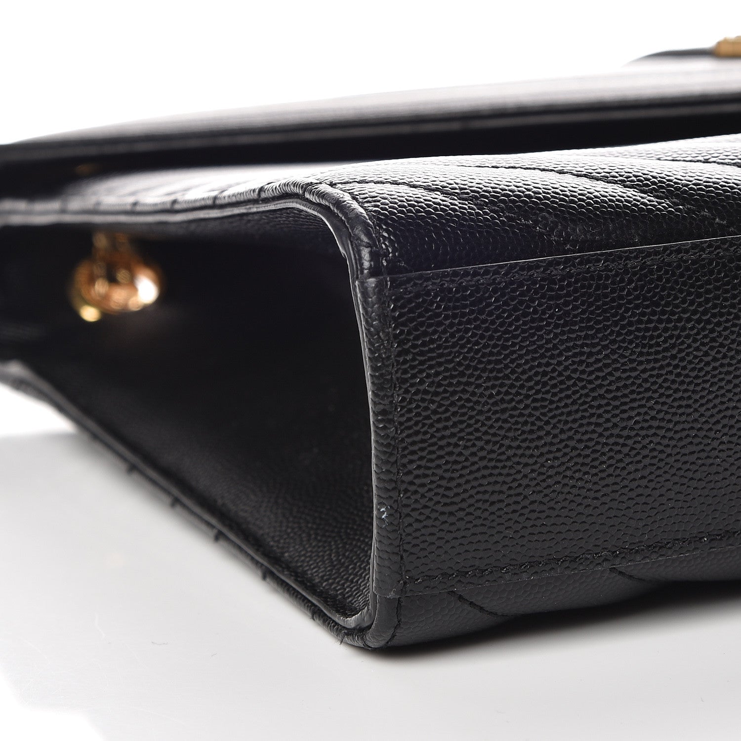 Saint Laurent Grain De Poudre Matelasse Chevron Large Monogram Satchel Black 9 of 12