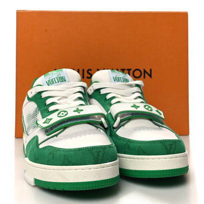 Louis Vuitton Monogram Denim Mens LV Trainer Sneakers 8 Green 9 of 9