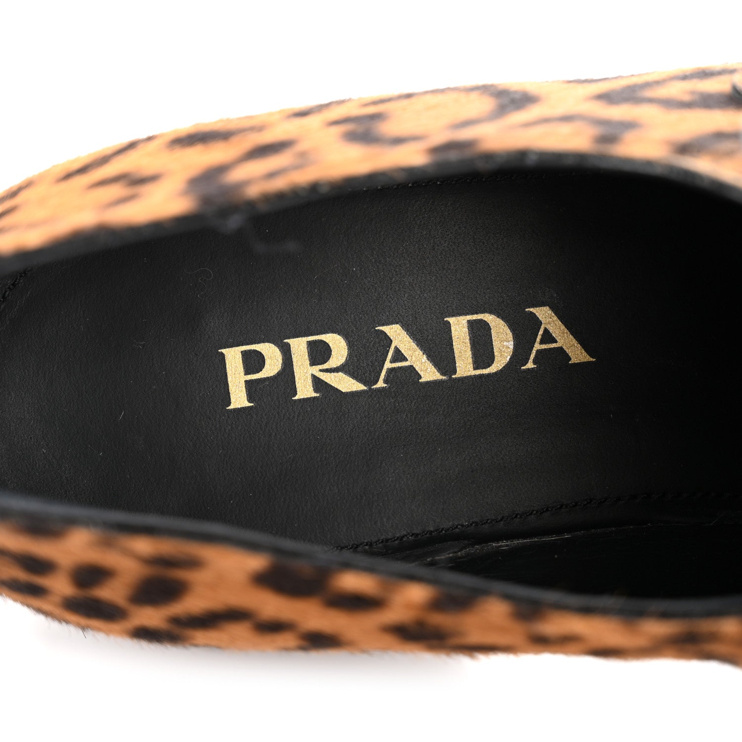 Prada Calf Hair Metal Triangle Logo Double Chocolate Loafers 39 Honey 8 of 8