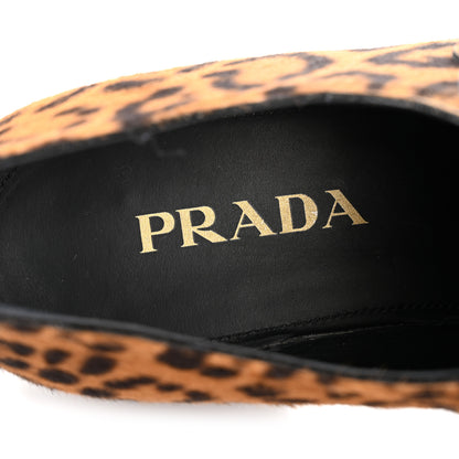 Prada Calf Hair Metal Triangle Logo Double Chocolate Loafers 39 Honey 8 of 8