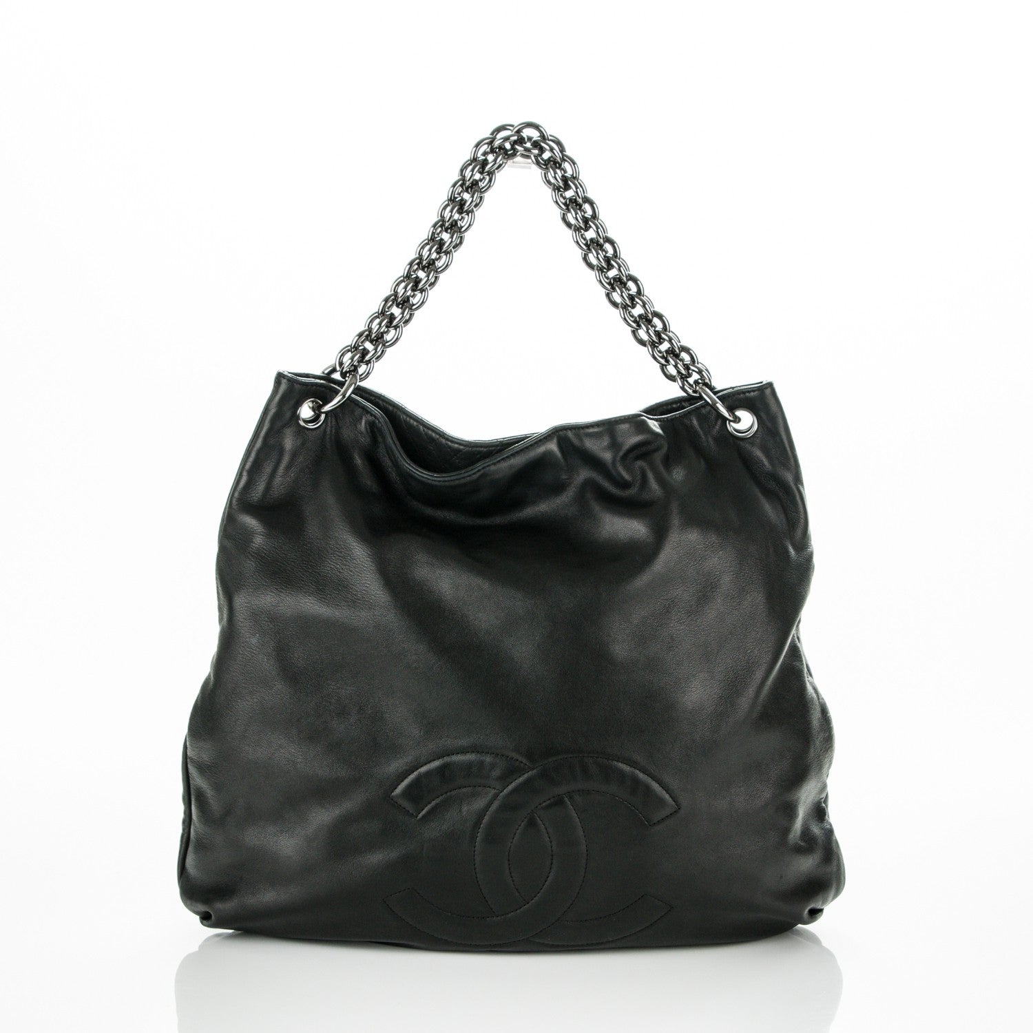 Chanel Lambskin Large Soft and Chain Hobo Black 3 of 8