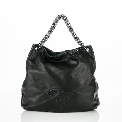Chanel Lambskin Large Soft and Chain Hobo Black 3 of 8