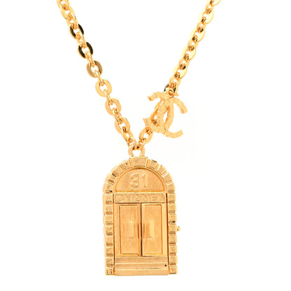 Chanel Metal 31 Rue Cambon Door Long Necklace Gold 4 of 8