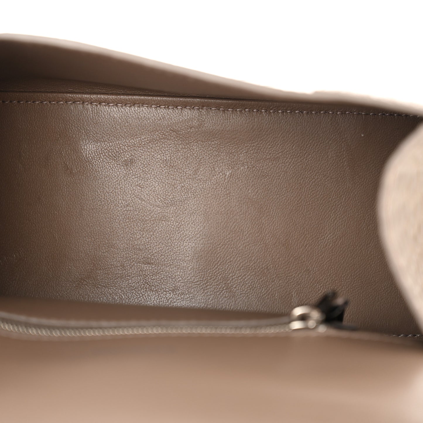 Calfskin Crocodile Embossed Small Hourglass Top Handle Bag Mink Grey