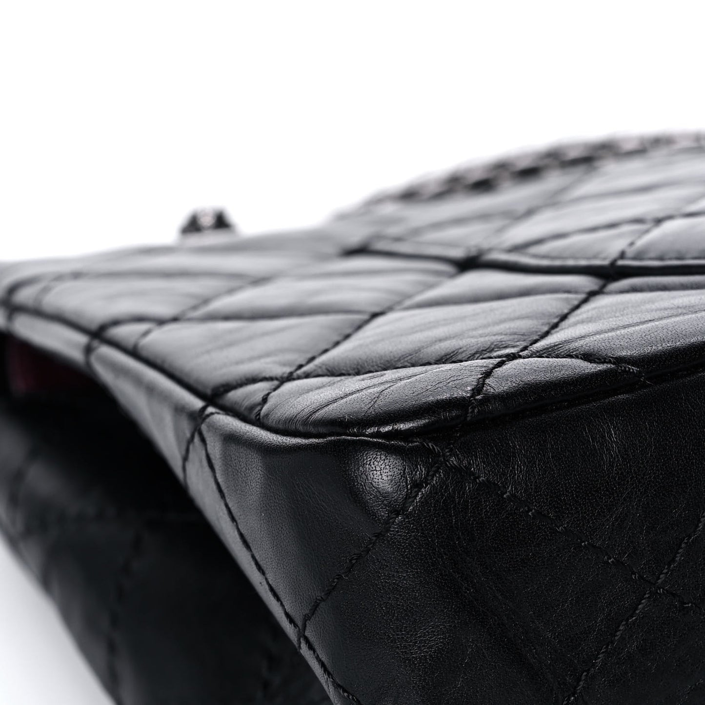 Aged Calfskin Quilted 2.55 Reissue 227 Flap Black