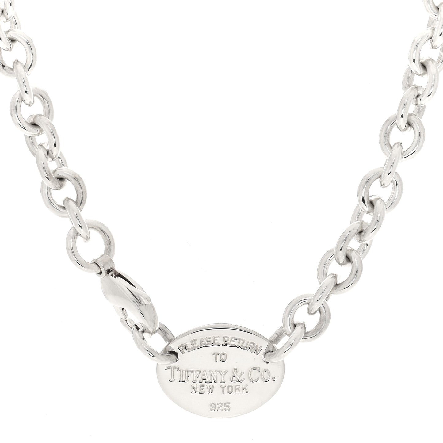 Sterling Silver Return to Tiffany Oval Tag Choker Necklace