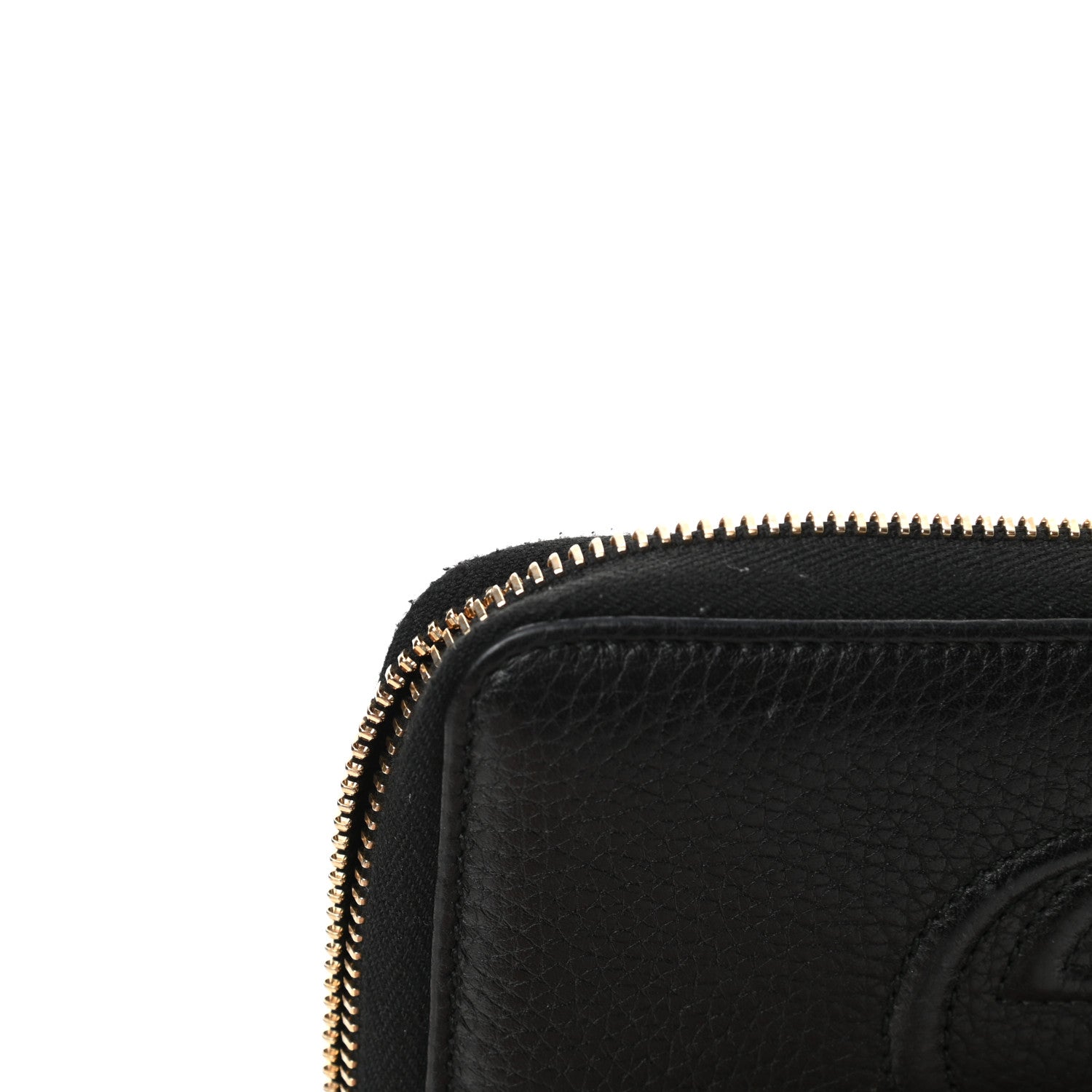 Gucci Pebbled Calfskin Medium Soho Zip Around Wallet Black 10 of 10