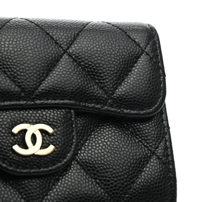 Chanel Caviar Quilted Flap Card Holder Chain Wristlet Black 11 of 12