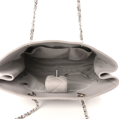 Chanel Calfskin Quilted Large Classic Shopping Tote Grey 5 of 10