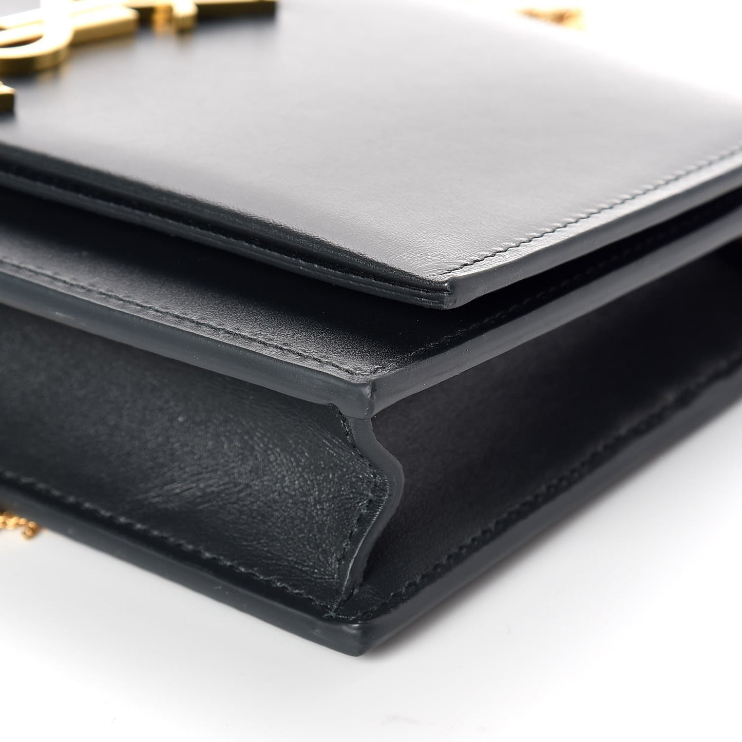 Smooth Calfskin Classic Monogram Kate Tassel Chain Wallet Dark Leaf