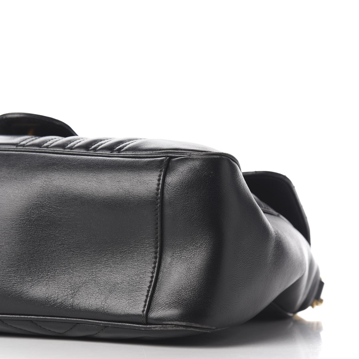 Calfskin Matelasse Medium GG Marmont Top Handle Shoulder Bag Black