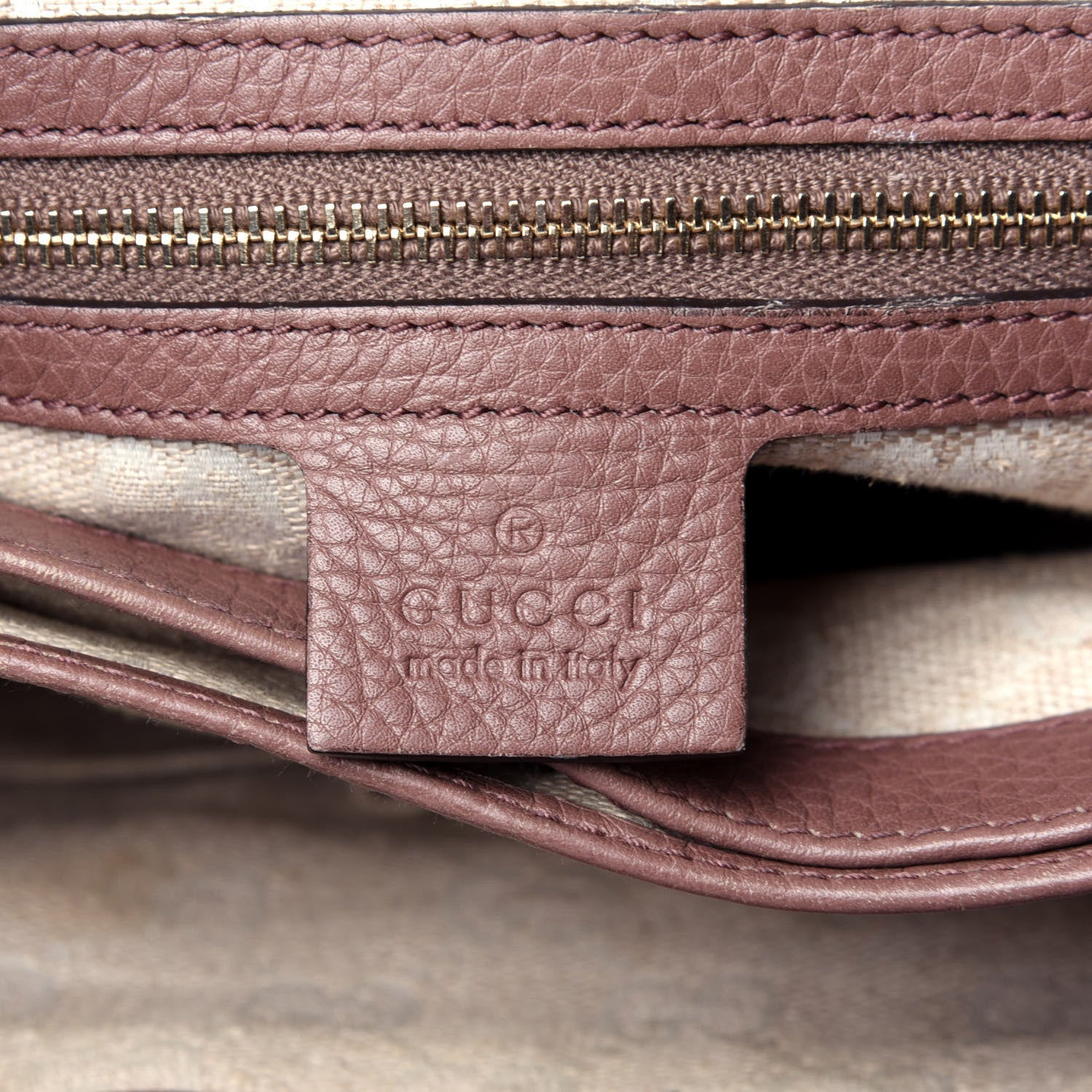 Gucci Pebbled Calfskin Small Diana Bamboo Top Handle Tote Pink Tan 9 of 14