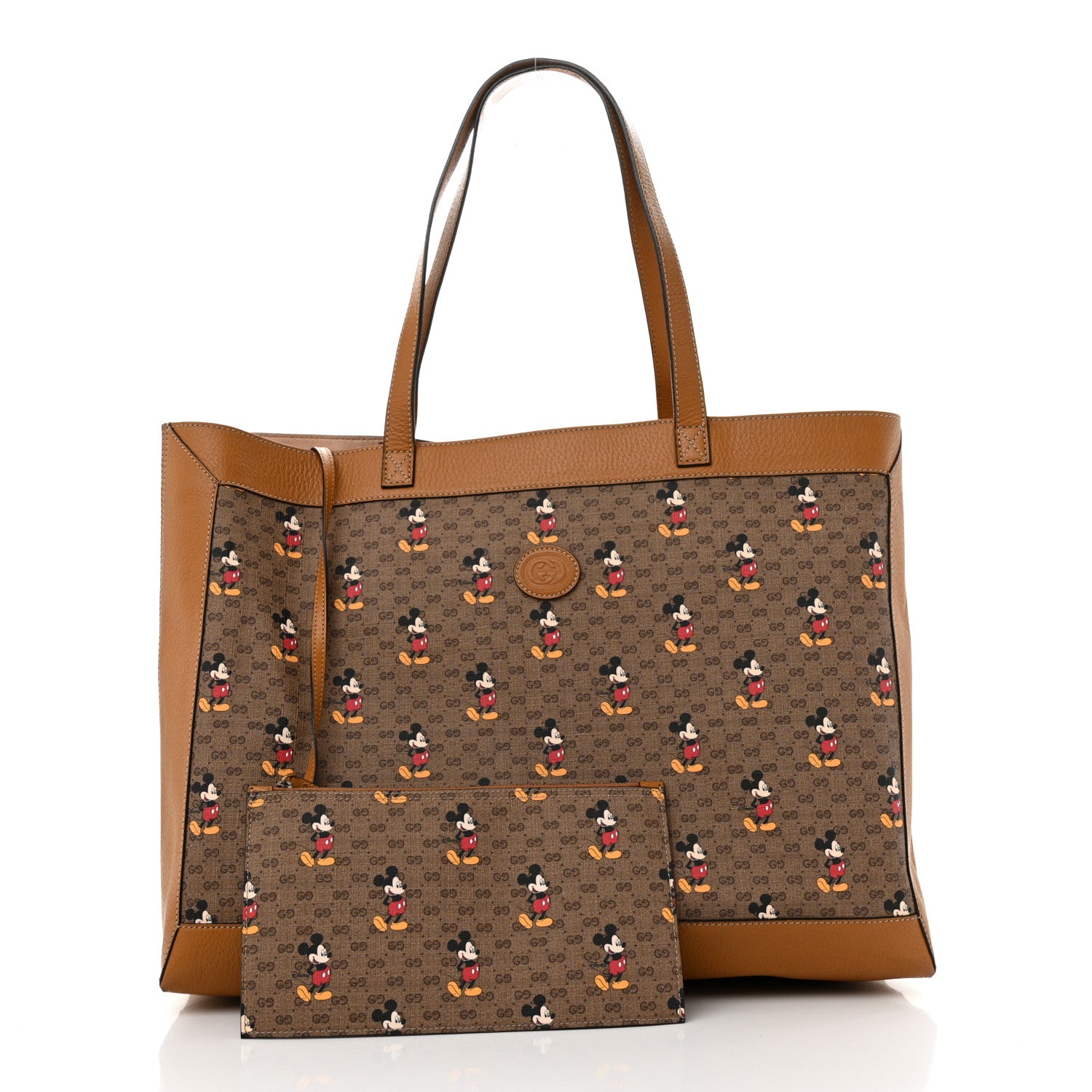 Gucci X DISNEY Mini Vintage GG Supreme Monogram Mickey Mouse Large Shopping Tote Beige Vintage Sun Oil 3 of 14