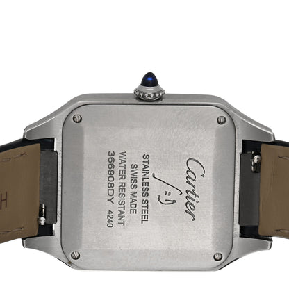 Cartier Stainless Steel Alligator 31.4mm Santos Dumont Quartz Watch Blue 4 of 4