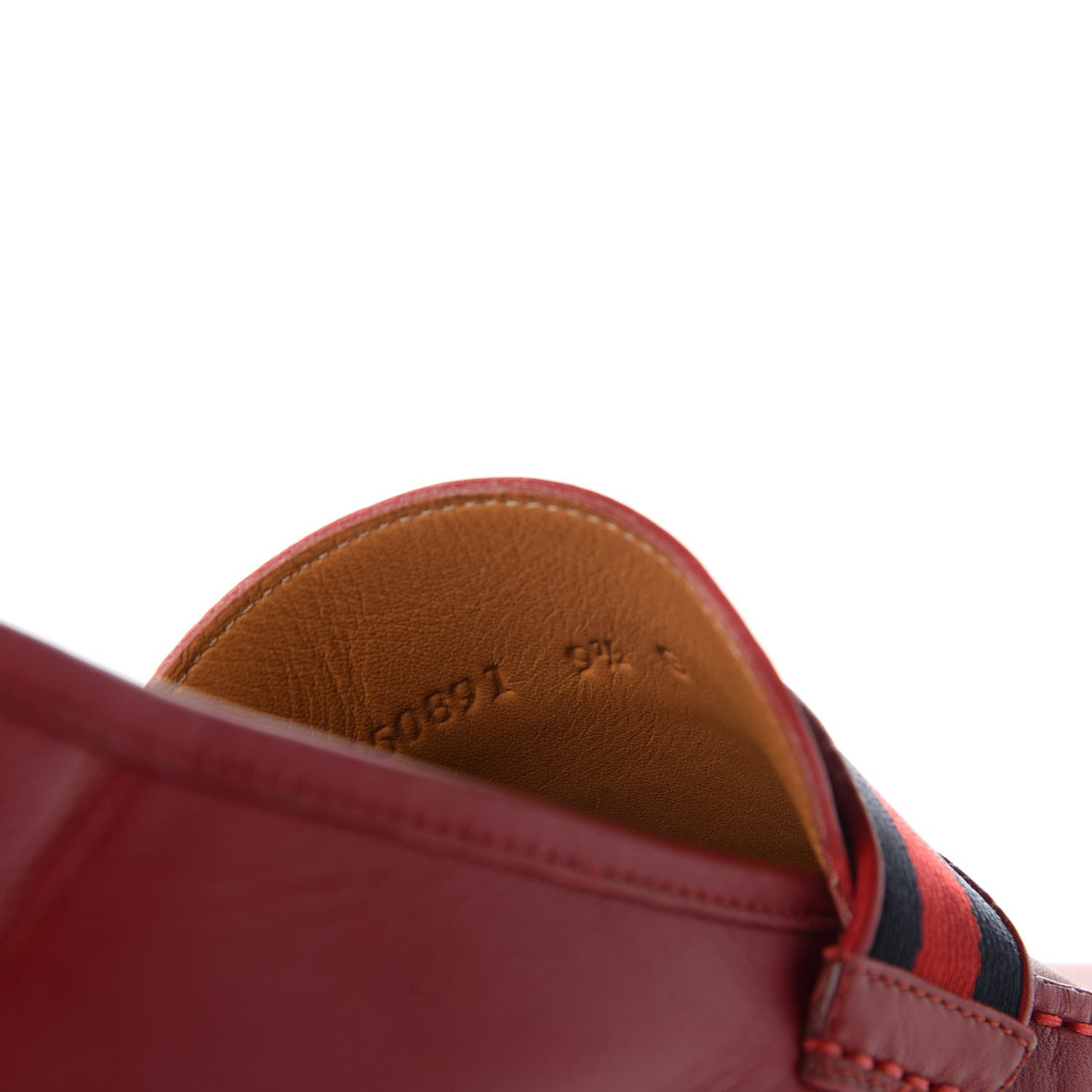 Gucci Velvety Calfskin Web Mens Noel Driver Loafers 9.5 Rosso 9 of 10