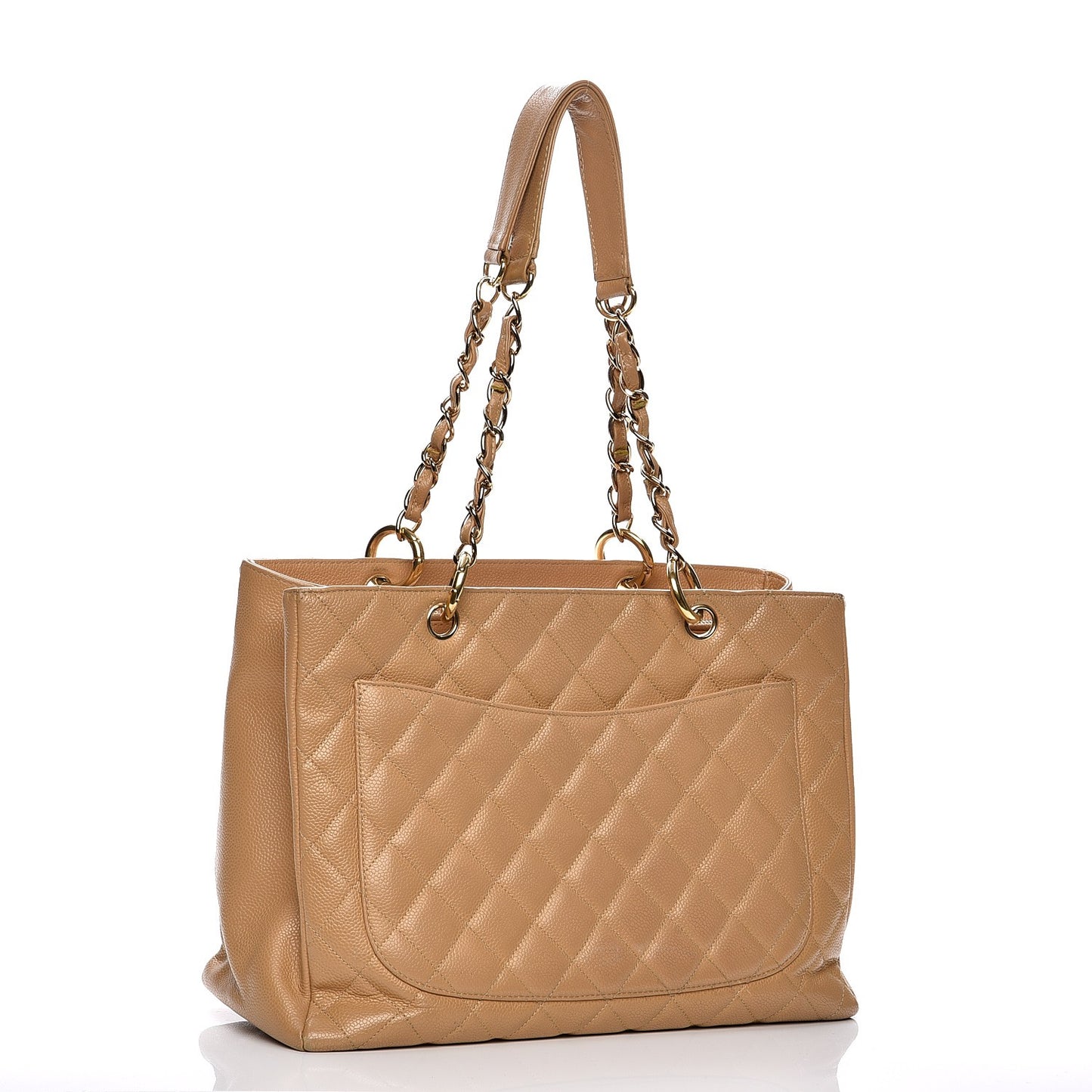 Caviar Quilted Grand Shopping Tote GST Beige