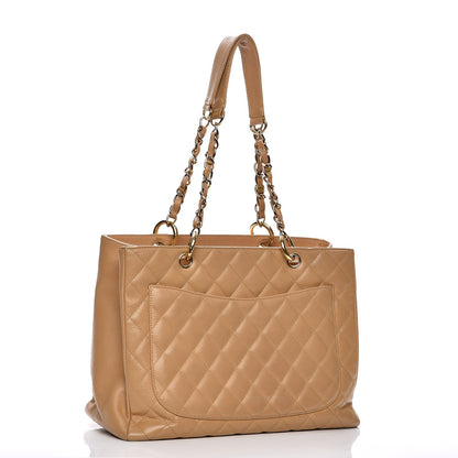 Chanel Caviar Quilted Grand Shopping Tote GST Beige 3 of 16