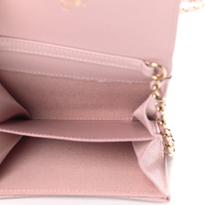 Chanel Caviar Quilted Coco Candy Card Holder On Chain Light Pink 5 of 13