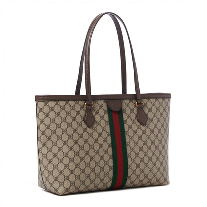 Gucci X BALENCIAGA BB Supreme Monogram Web Graffiti Medium Ophidia Shopping Tote Beige New Acero 3 of 10