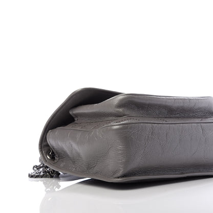 Saint Laurent Crinkled Calfskin Matelasse Monogram Medium Niki Chain Satchel Fog 6 of 11