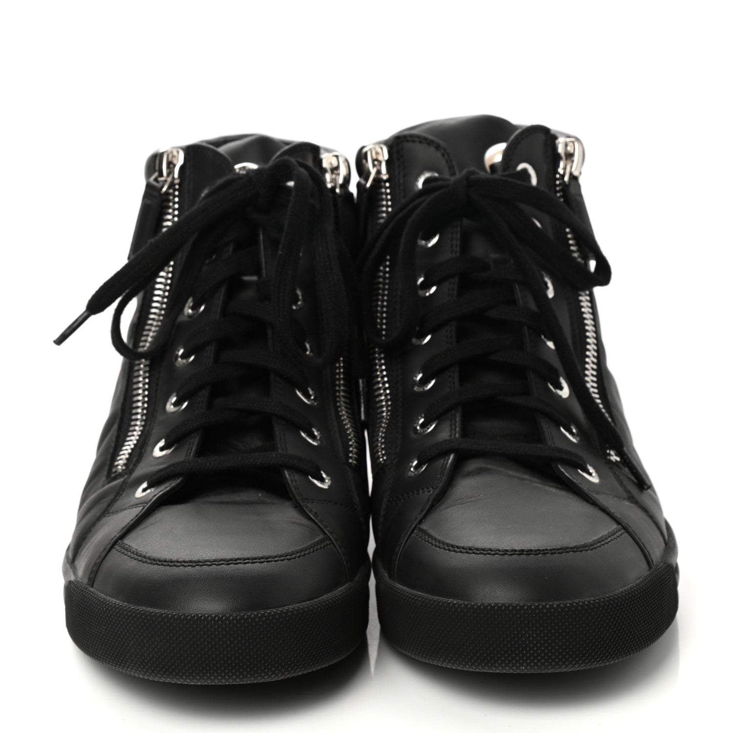 Chanel Calfskin Pearl High Top CC Sneakers 39.5 Black 2 of 8