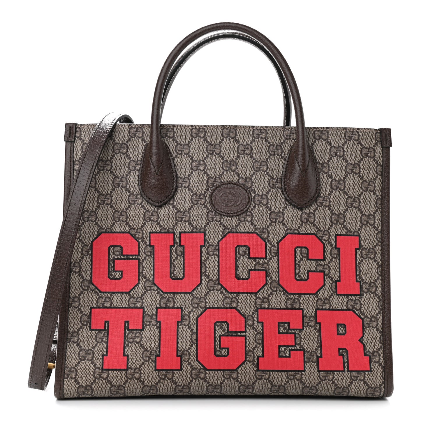 GG Supreme Monogram Textured Dollar Calfskin Web Gucci Tiger Small Retro Interlocking G Tote Bag Beige Ebony Live Red New Shamarock New Acero