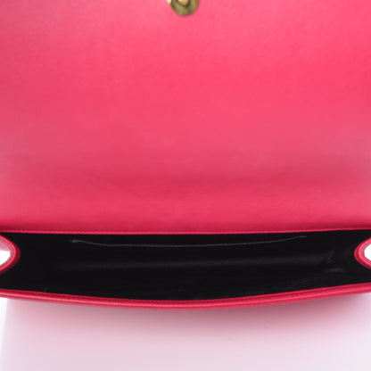 Saint Laurent Calfskin Monogram Large Belle De Jour Clutch Lipstick Fuchsia 6 of 7