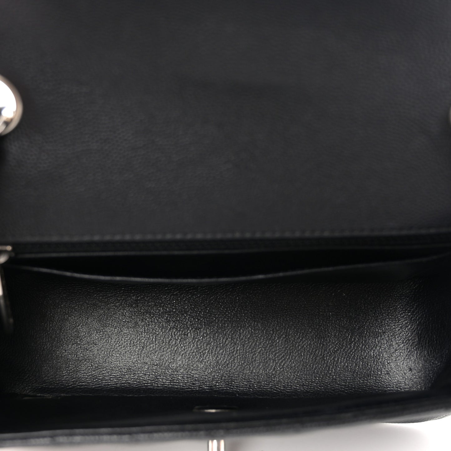 Caviar Chevron Quilted Mini Rectangular Flap Black
