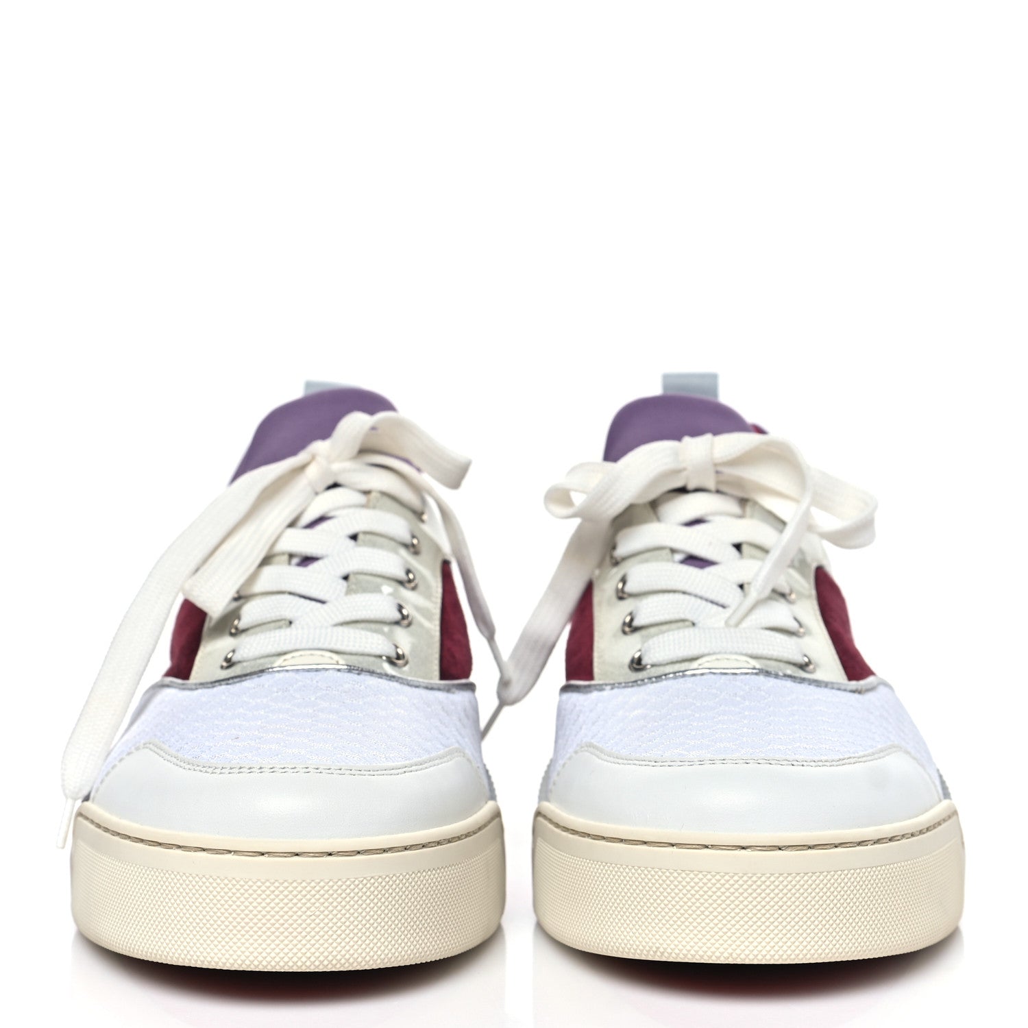 Christian Louboutin Calfskin Mesh Patent Glitter Veau Velours Aurelien Flat Sneakers 42 Version Multi 3 of 10
