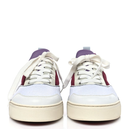 Christian Louboutin Calfskin Mesh Patent Glitter Veau Velours Aurelien Flat Sneakers 42 Version Multi 3 of 10