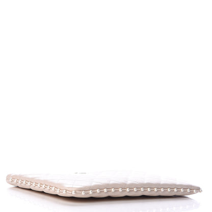 Chanel Calfskin Quilted Pearl Medium Cosmetic Case Beige 4 of 8