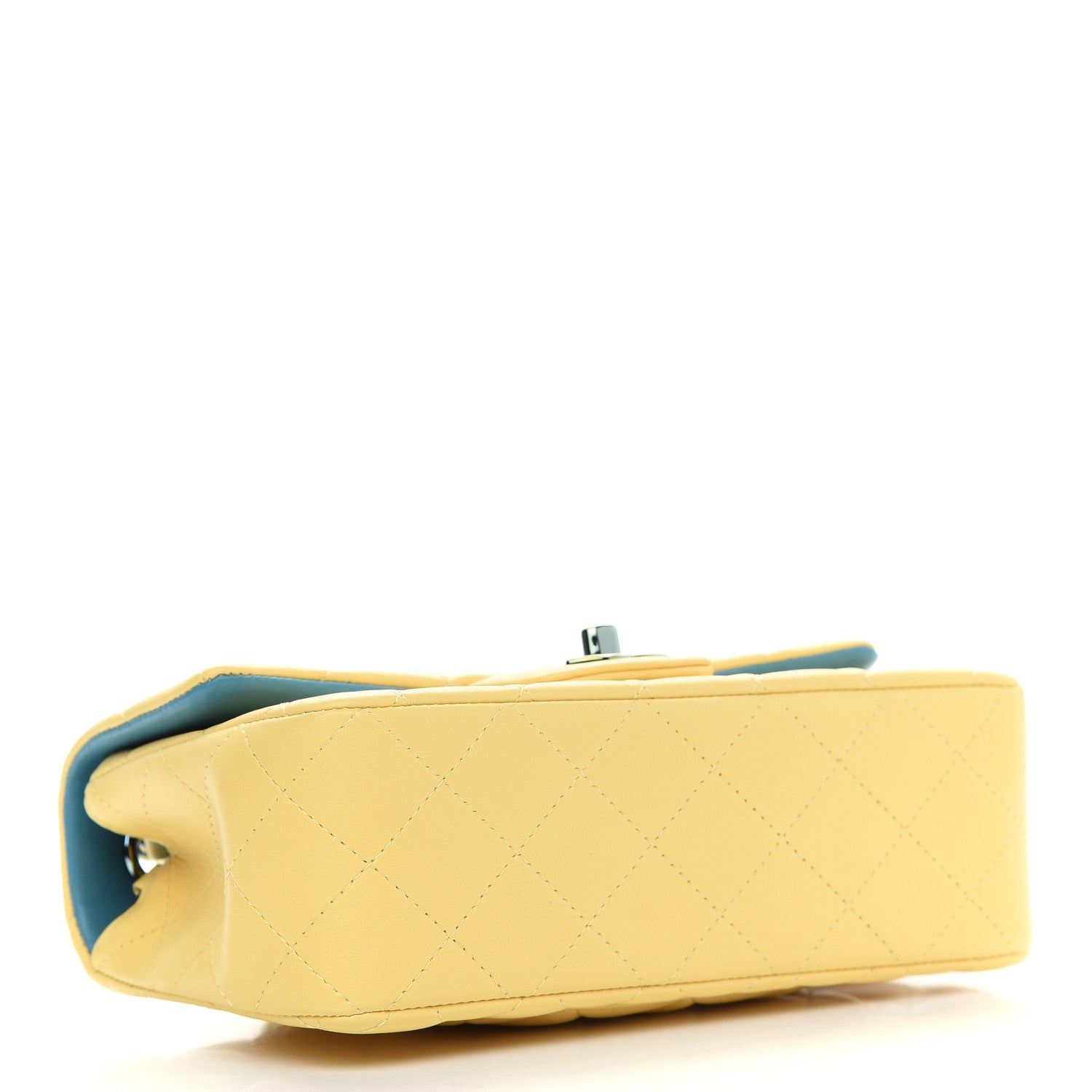 Chanel Lambskin Quilted Mini Rectangular Flap Yellow Blue 4 of 9