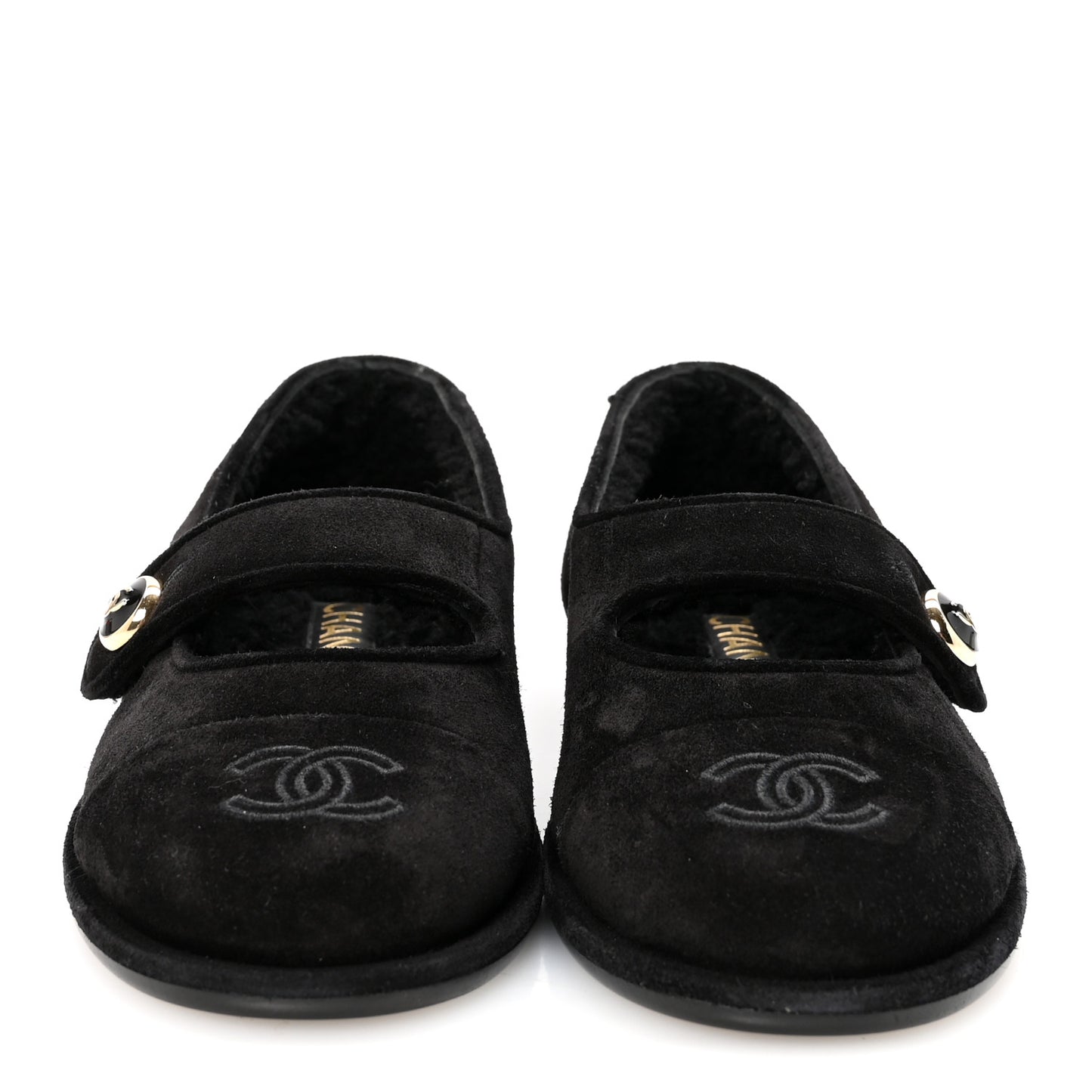 Suede Cap Toe CC Mary Jane Flats 37 Black