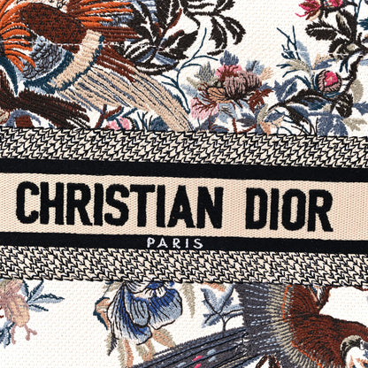 Christian Dior Canvas Embroidered Small Jardin D'Hiver Book Tote Latte Multicolor 9 of 9