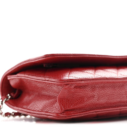 Chanel Caviar Quilted Wallet on Chain WOC Red 10 of 11
