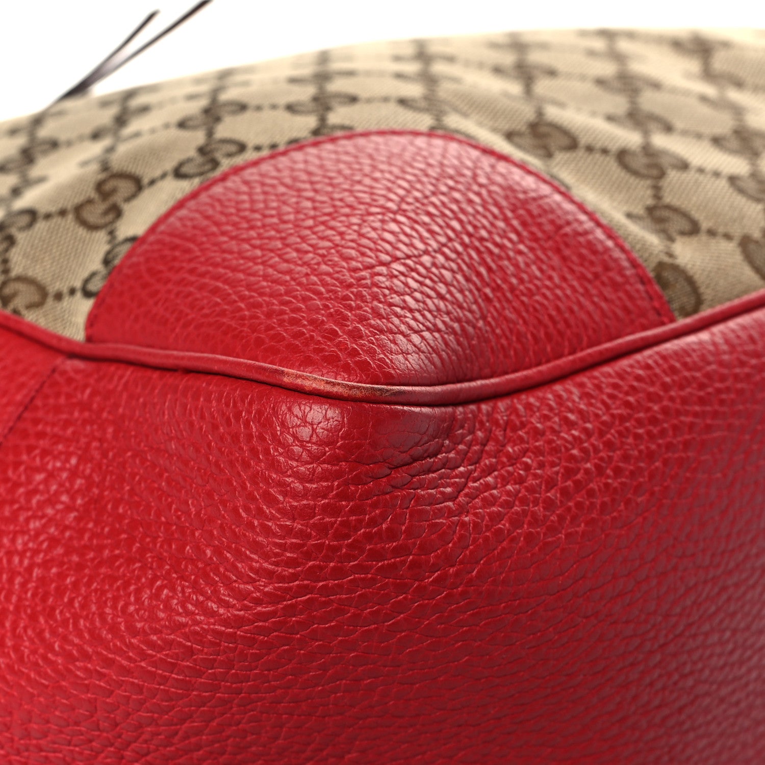 Gucci Monogram Bree Zippered Tote Beige Red 7 of 10