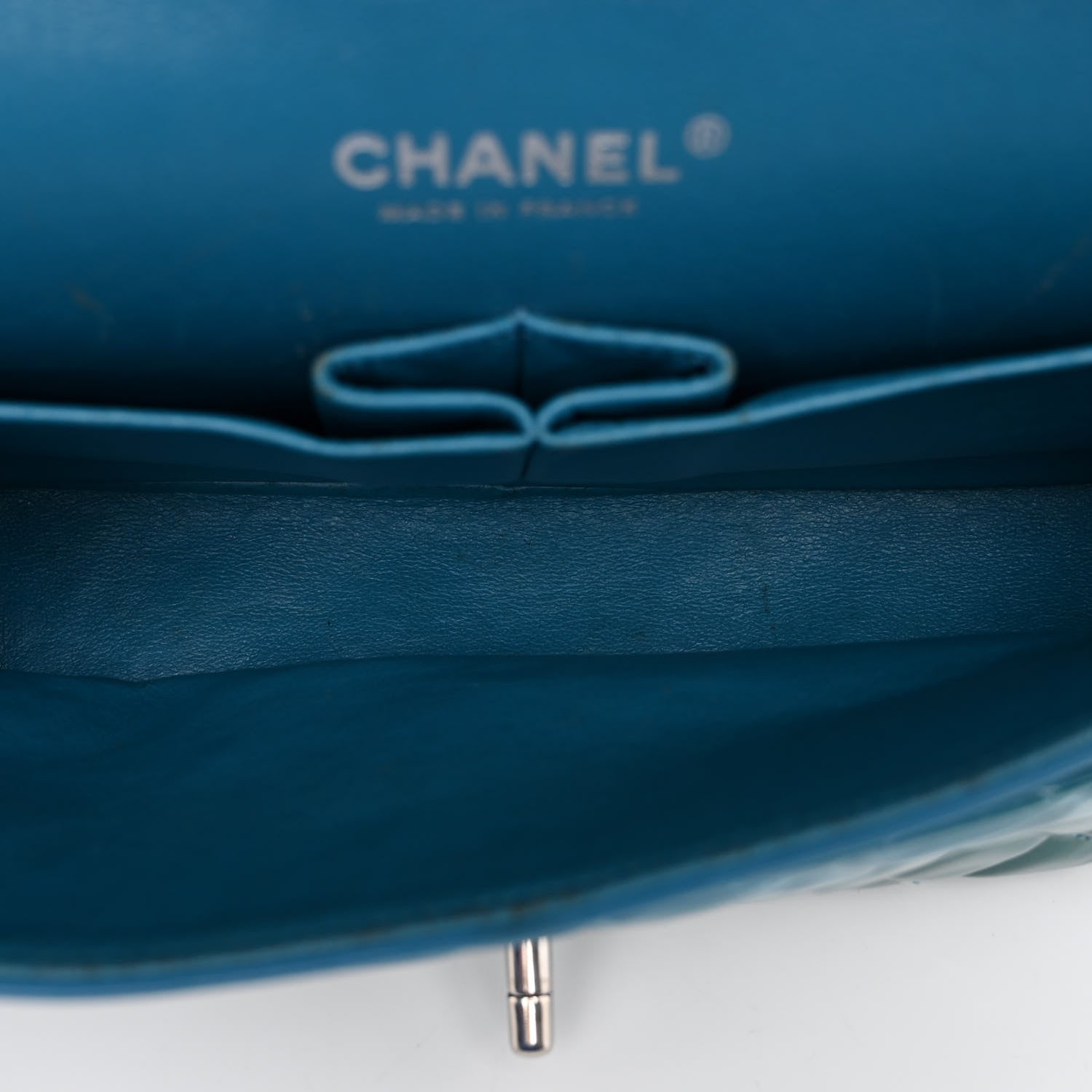 Chanel Patent Quilted Medium Double Flap Turquoise 5 of 12
